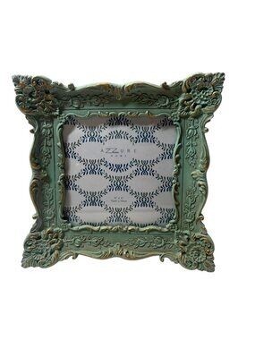 Azzure Home Ornate Decorative 4" X 4" Picture Frame In Sage Green